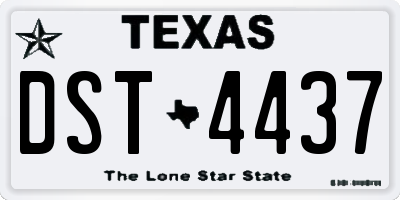 TX license plate DST4437