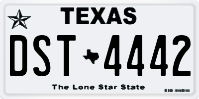 TX license plate DST4442