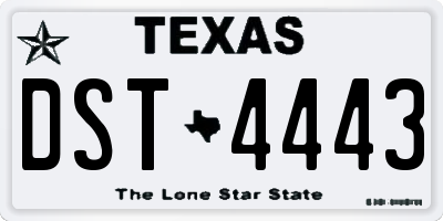 TX license plate DST4443