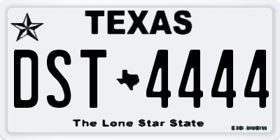 TX license plate DST4444