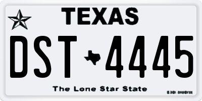TX license plate DST4445