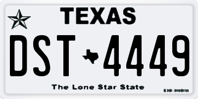 TX license plate DST4449