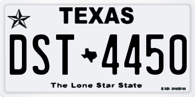 TX license plate DST4450