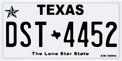 TX license plate DST4452