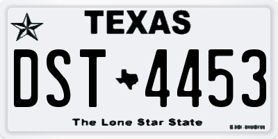 TX license plate DST4453