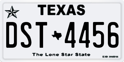 TX license plate DST4456