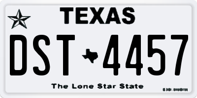 TX license plate DST4457
