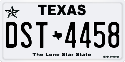 TX license plate DST4458