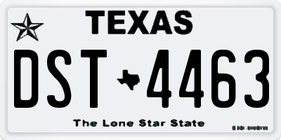 TX license plate DST4463
