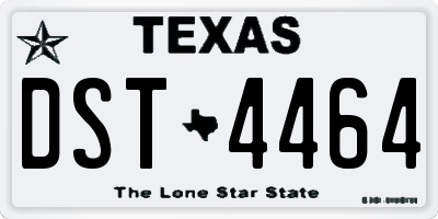 TX license plate DST4464