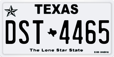 TX license plate DST4465