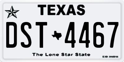TX license plate DST4467