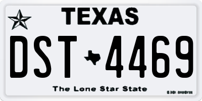 TX license plate DST4469