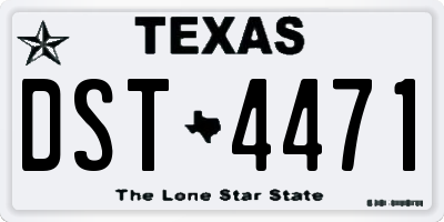 TX license plate DST4471