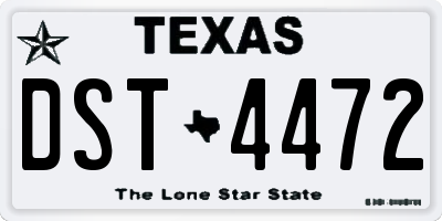 TX license plate DST4472