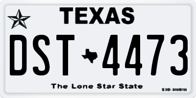 TX license plate DST4473