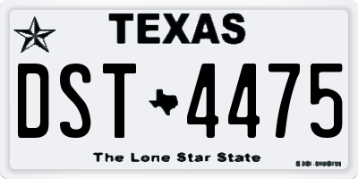 TX license plate DST4475