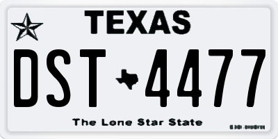 TX license plate DST4477