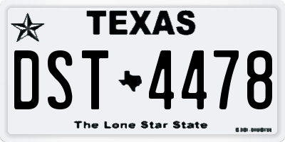 TX license plate DST4478