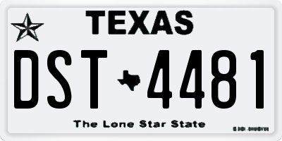 TX license plate DST4481