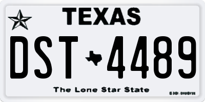 TX license plate DST4489