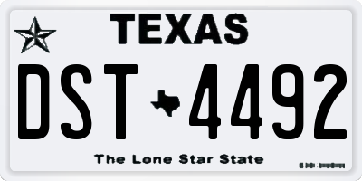 TX license plate DST4492