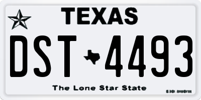 TX license plate DST4493