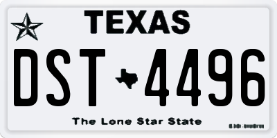 TX license plate DST4496