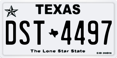 TX license plate DST4497