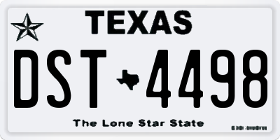 TX license plate DST4498