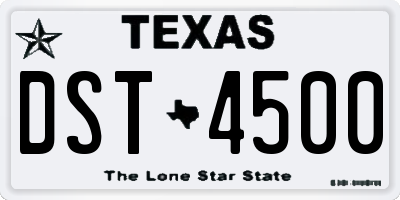TX license plate DST4500