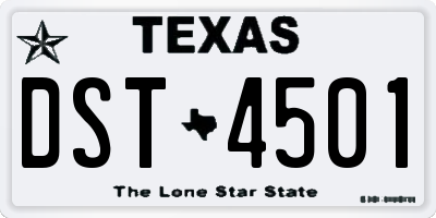 TX license plate DST4501