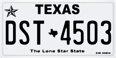 TX license plate DST4503