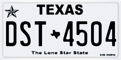 TX license plate DST4504