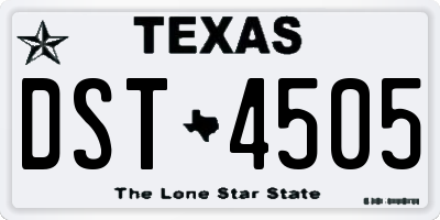 TX license plate DST4505