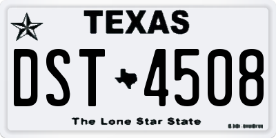 TX license plate DST4508