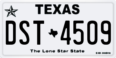 TX license plate DST4509
