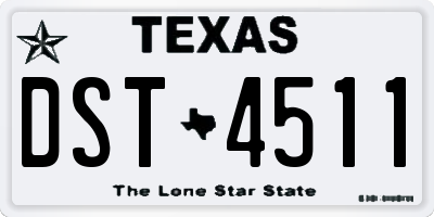 TX license plate DST4511