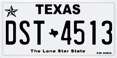 TX license plate DST4513