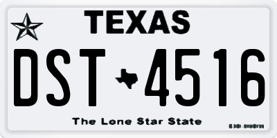 TX license plate DST4516