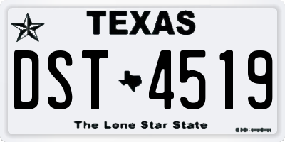 TX license plate DST4519