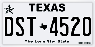 TX license plate DST4520