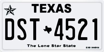 TX license plate DST4521