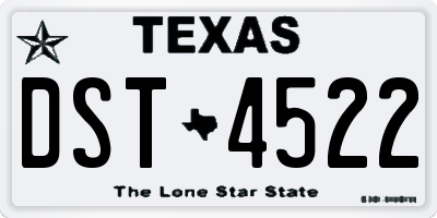 TX license plate DST4522