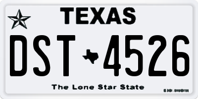 TX license plate DST4526