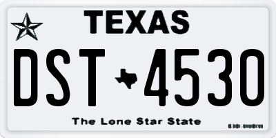 TX license plate DST4530