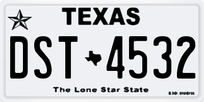 TX license plate DST4532