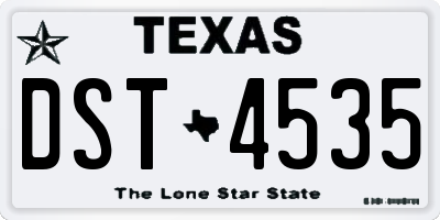 TX license plate DST4535