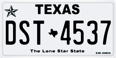 TX license plate DST4537