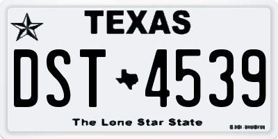 TX license plate DST4539
